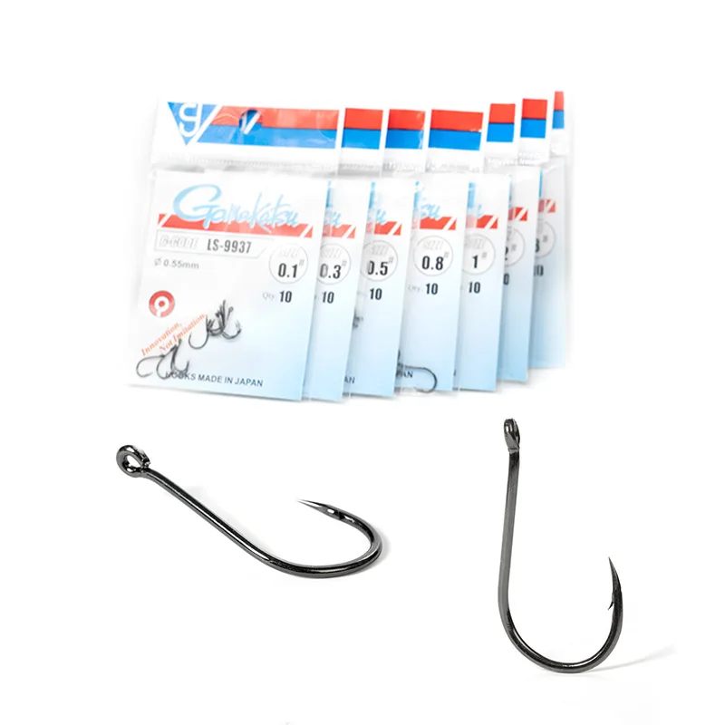 2packs LS-9937 Fishing Hooks Set Carbon Steel Jip Single Circle Fishhook Fly Fishing Barbed Carp Hooks Sea Fish Accessories