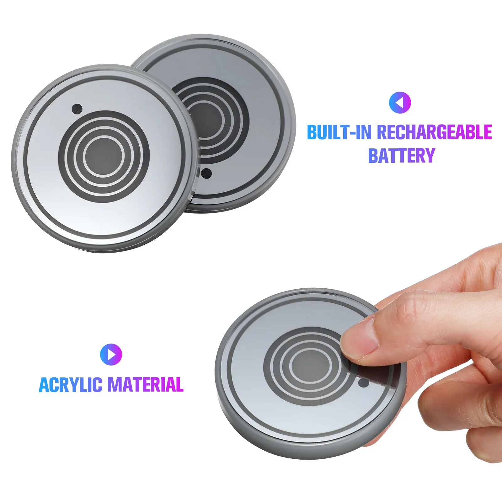 2Pcs Car Cup Pad LED Illuminated Drink Mat Acrylic Beverage Coaster Home Atmosphere Light Car Interior Accessories Mat