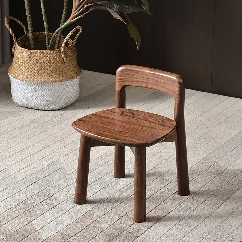 North America, black walnut, small bench, children, shoe change, with backrest