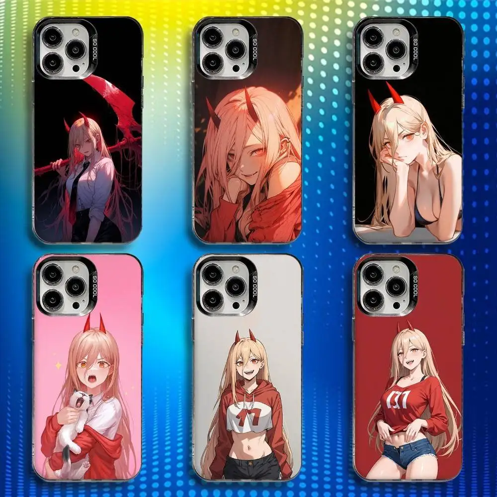 

C-Chainsaw P-Power Man Phone Case For iPhone 16,15,14,13,12,11,Mini,Pro,SE,MAX White Matte Shockproof Cover