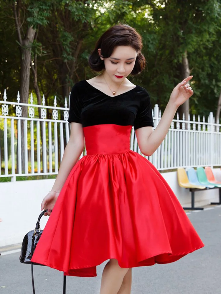 

Vintage Elegant Temperament Versatile Skirt Solid Color High Waisted Fluffy Skirt A-line Umbrella Skirt Female Gothic Hepburn