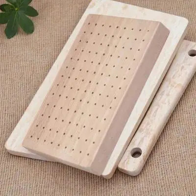 

Wooden Skewer Holder Food Display Stand with Multiple Holes Fruit Kabob Appetizer Pick Holder for Catering Parties Buffets