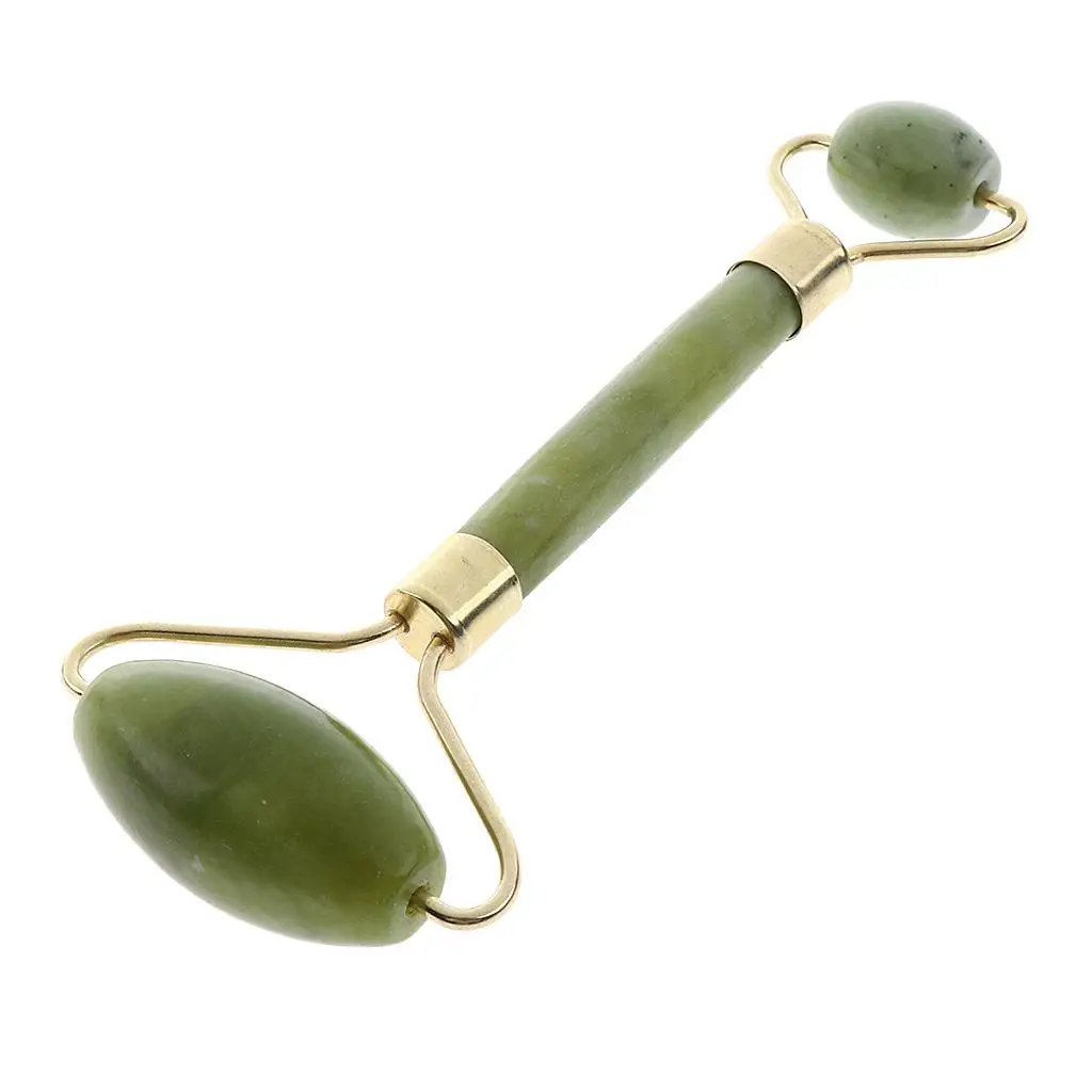 

3-6pack Double Heads Natural Jade Facial Massage Roller Face Neck Massager Green