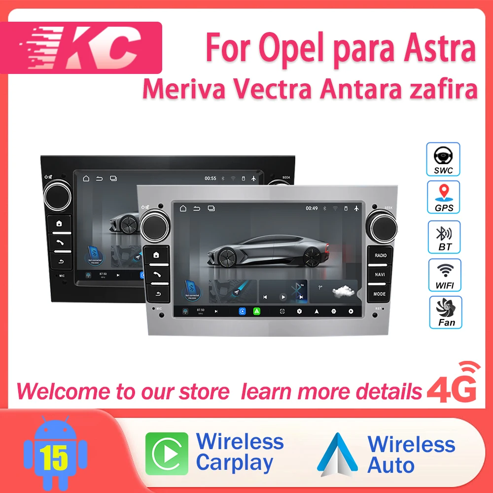 Para Opel Astra, Meriva, Vectra, Antara, Zafira, Android Auto, entrada de cámara de reversa, pantalla dividida, navegación y otras funciones