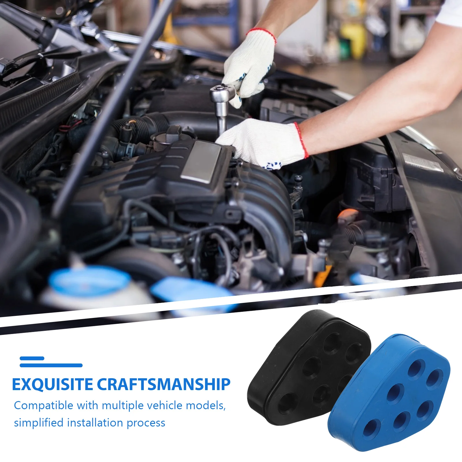 

2 Pcs Modified Exhaust Hanger Insulator Muffler Rubber Bracket Universal Hangers Pipe Mount Car