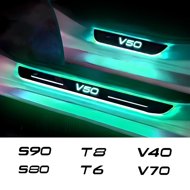 Custom Wireless LED Car Door Sill Lights for Volvo XC90 XC60 C30 T6 S60 C30 C70 XC40 V40 XC70 V70 V60 V50 S80 S40 AWD T5 T6