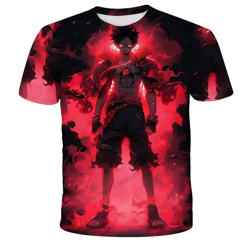 Fashion Kid Anime One Piece Luffy T Shirt Boy Clothing Kids Boys Tshirt Children T-shirt Summer Short Sleeve Tops Tees