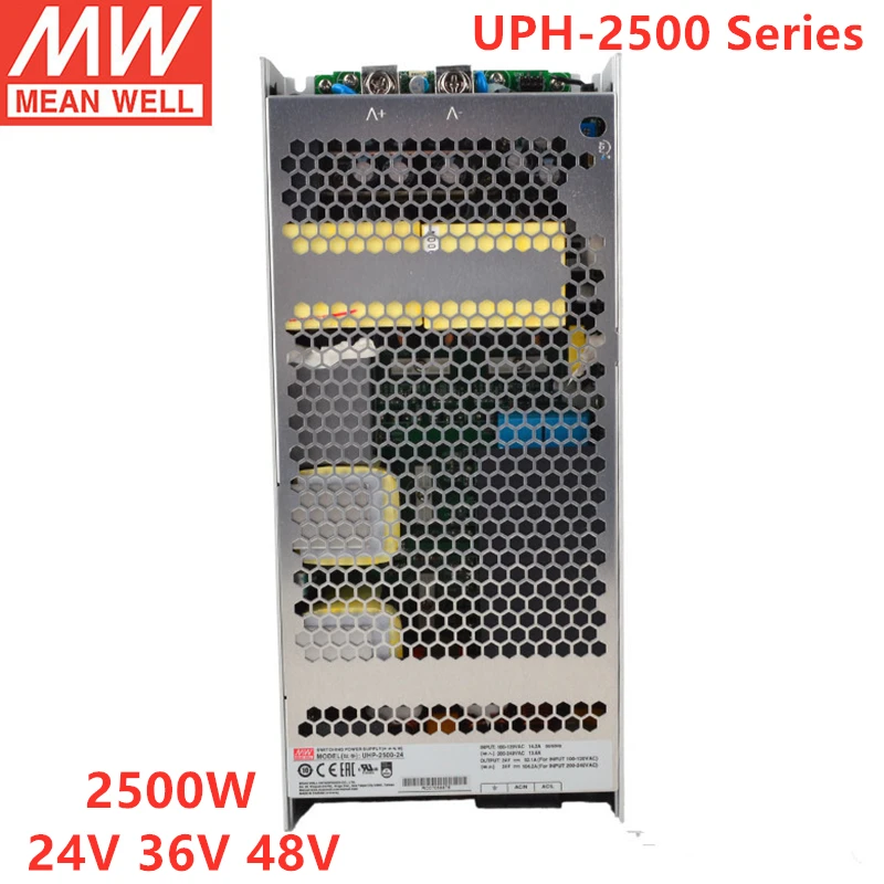 

MEAN WELL Slim Type 2500W Conduction Cooling with PFC Switching Power Supply UPH-2500-24 UPH-2500-36 UPH-2500-48