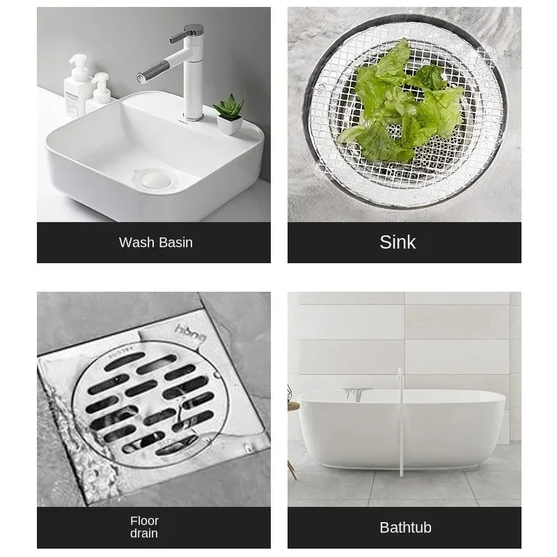 Disposable Anti-blocking Filter Floor Drain Sticker Mesh Hair Catcher Stopper Shower Drain Cover Kitchen Bathroom Sink Blocker - view 4
