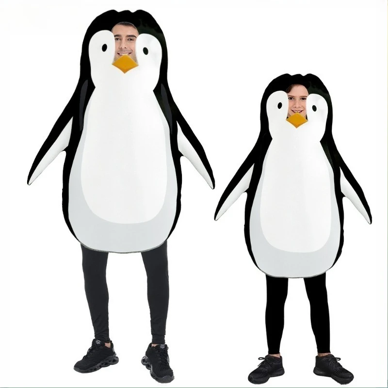 Halloween Lustiges Pinguin Kostüm Erwachsene Kinder Tierdruck Bühnenoutfit Cosplay Performance Party Dress Up Schwamm Karneval Anzug