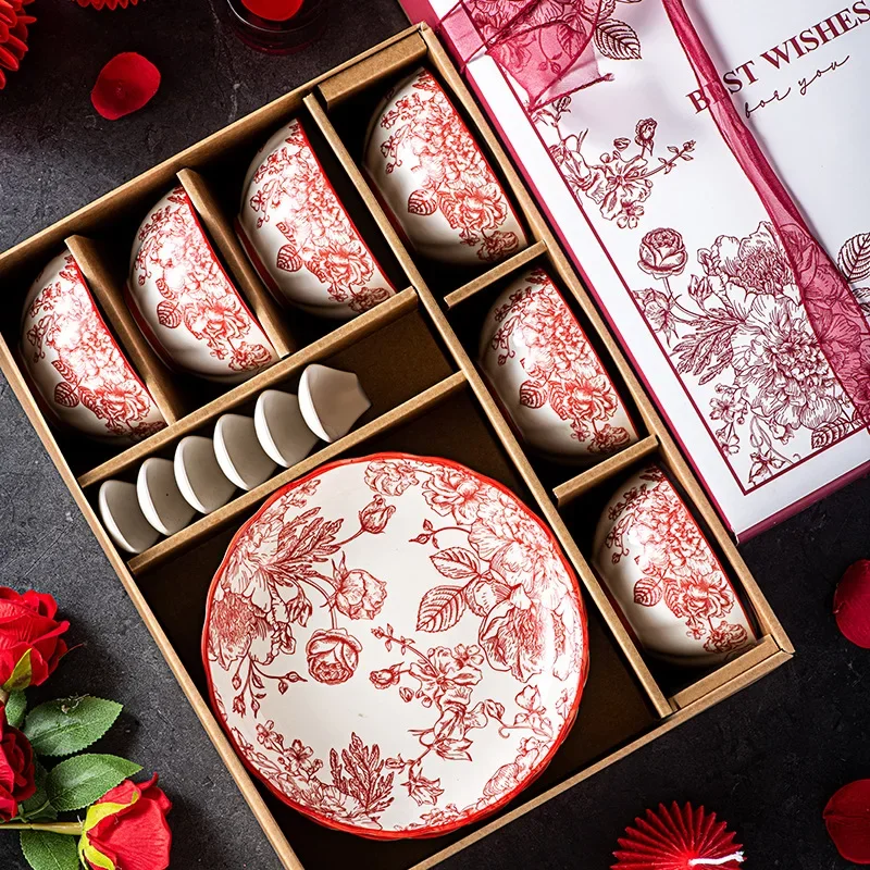 

CLLminimalist Festive Ceramic Tableware Dish Set Newlywed Housewarming New Home Bowl Opening Event Gifts Wholesale