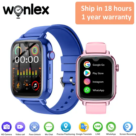 Wonlex 4G 어린이용 스마트 시계 WiFi 영상 통화 GPS 시계 추적기 모니터 Google Play Store 앱 다운로드 KT34 Kids Smart Watch