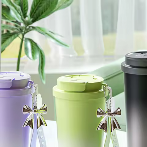 Tumbler 17OZ Traveler Straw Lid 316 Stainless Steel Vacuum Insulated Car Mug Double Wall Thermal Iced Travel Ceramic Double-deck