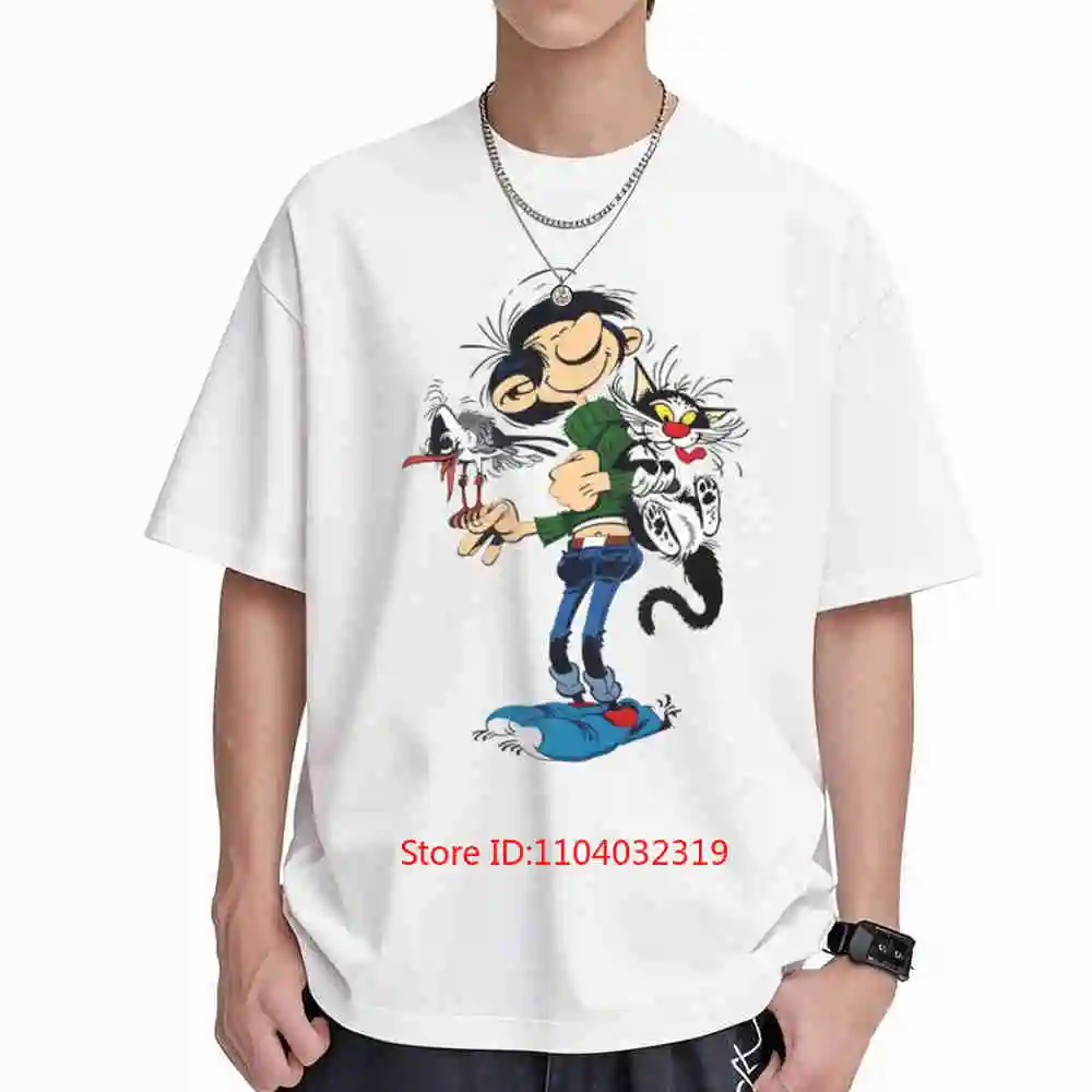 Gaston Lagaffe Comics Short Sleeve Tee 100% Cotton T-Shirt