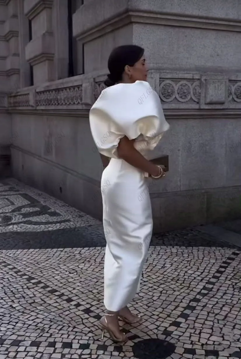 Robe de soirée longue en Satin pour femmes, Couture, fendue sur le devant, asymétrique épaule dénudée, robe formelle élégante, nouvelle collection