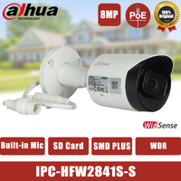 Dahua 8MP 4K Bullet IP Camera Support CCTV Smart Home WizSense Outdoor Security Camera Night Vision Built-in Mic  IPC-HFW2841S-S