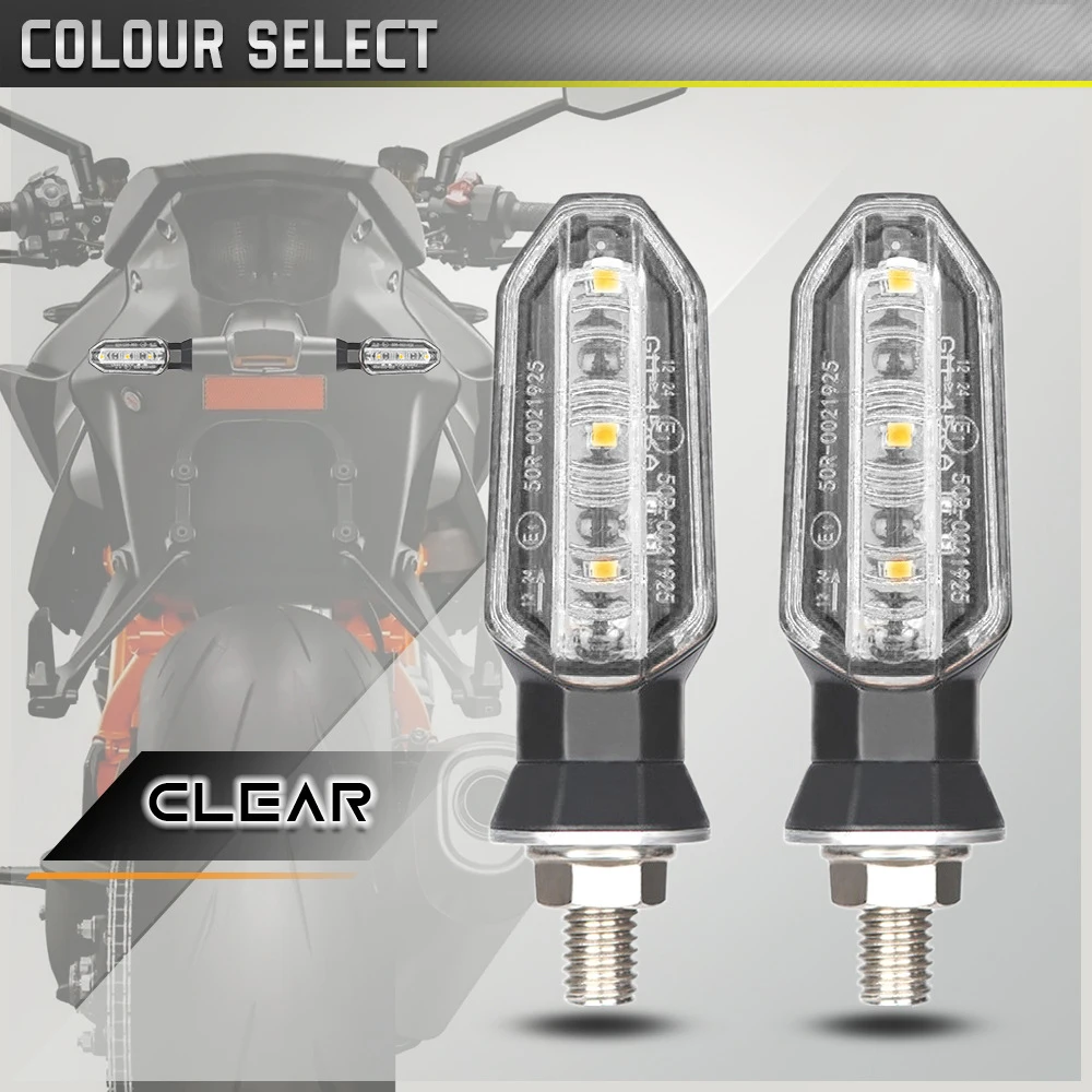 NLperal Motorfiets LED Richtingaanwijzers 8mm Mini Amber Knipperlicht Blinker Richtingaanwijzer 12V Moto Indicator Accessoires