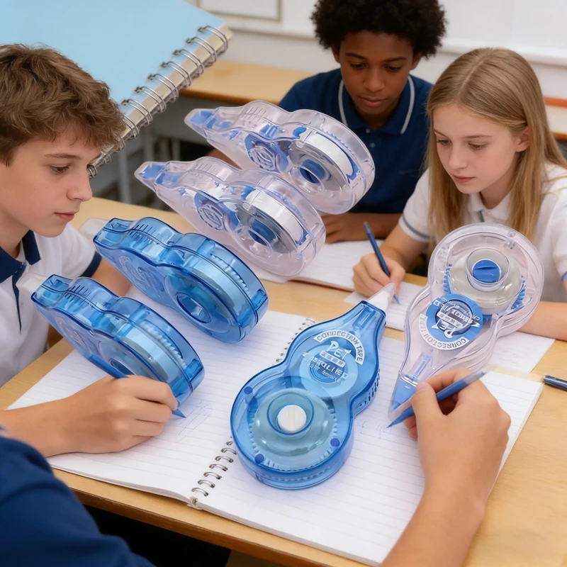 6Pcs Roller Correction Tape Set, 8m×5mm White Tape, Smooth Error Eraser for Students, School & Office Stationery