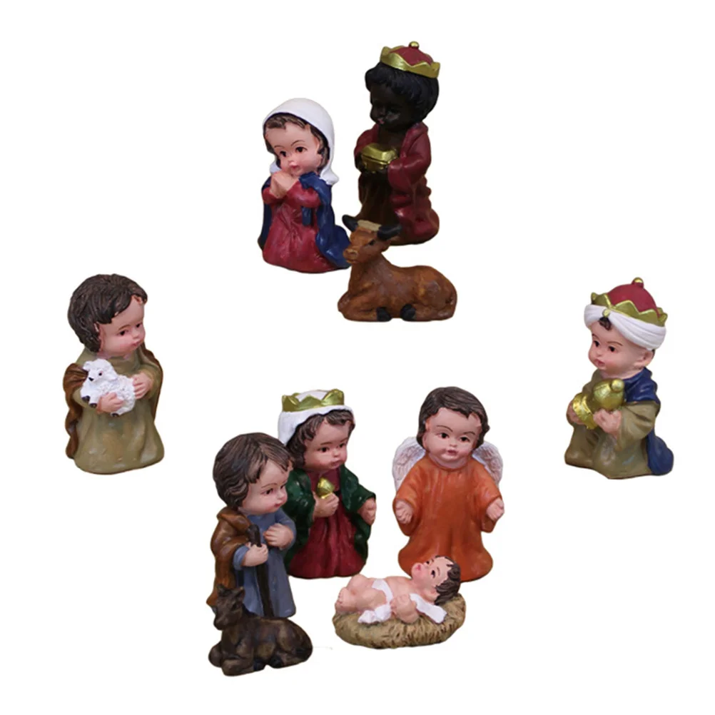 

Nativity Ornaments Photography Props Home Figurine Decor Indoor Religious Supply Statue Baby