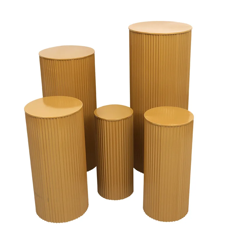 

Wrought iron pleated dessert table cylinder, wedding props road leading party venue decoration props