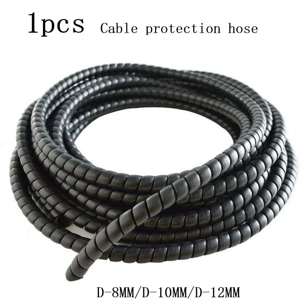 1M Hydraulic Hose Guard EV Charge Point Cable Protection Spiral Wrap Black 8mm 12mm