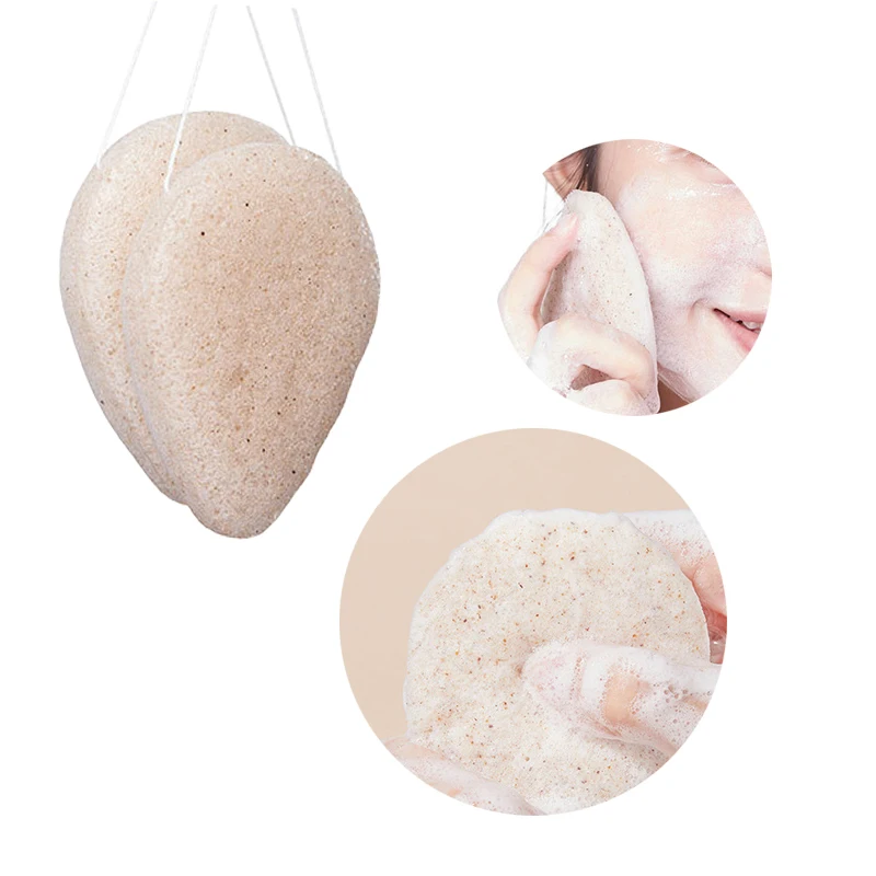 Natural Konjac Sponge With Walnut Powder For Oil Control And Blackhead Removal Face Wash Tool
