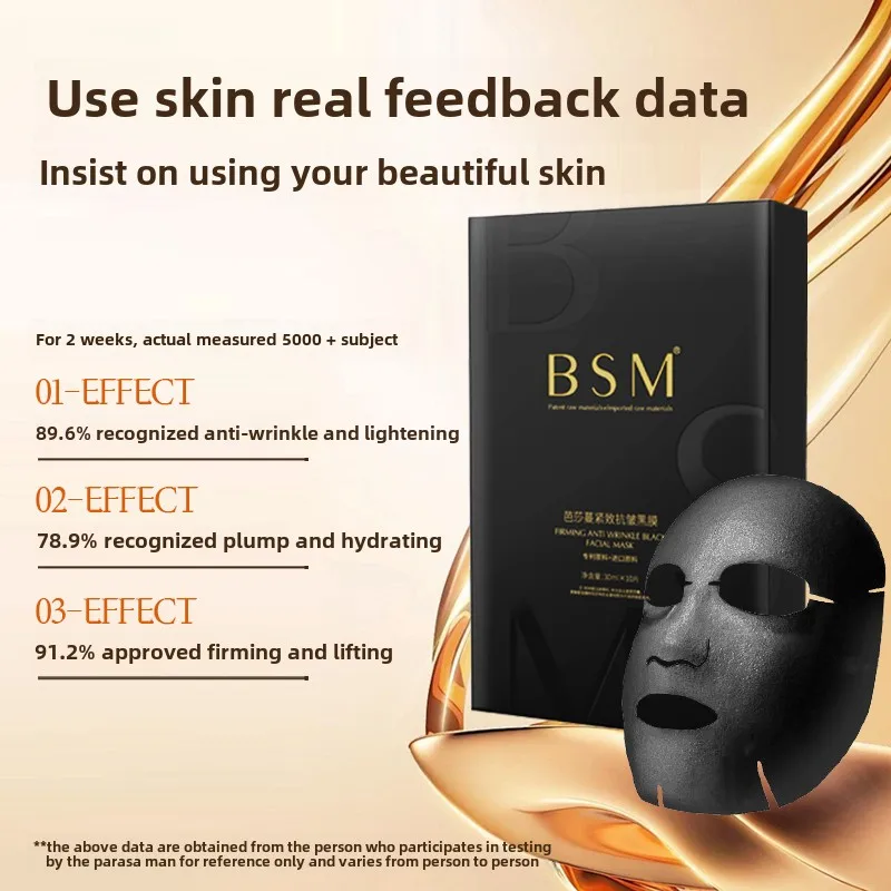 

Anti-Wrinkle Firming Black Face Mask – 30ml per Sheet 10 Sheets – Deep Hydration Tightening Lifting & Anti-Aging Skincare