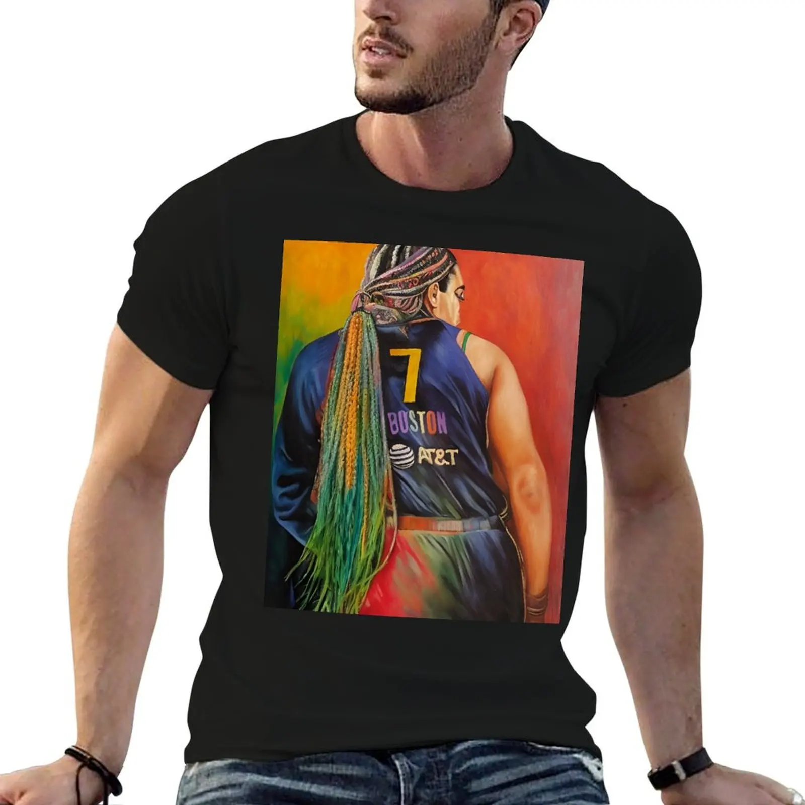 Aliyah Boston - Paint Art T-Shirt korean fashion street wear designer shirts mens t shirts top quality