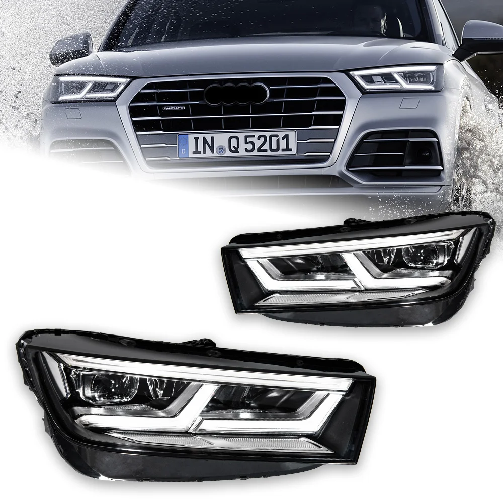 

AKD head lamp for Audi Q5 headlights 2018-2020 Q5 DRL H7 LED Bi Xenon Bulb Assembly upgrade Dynamic signal accessories