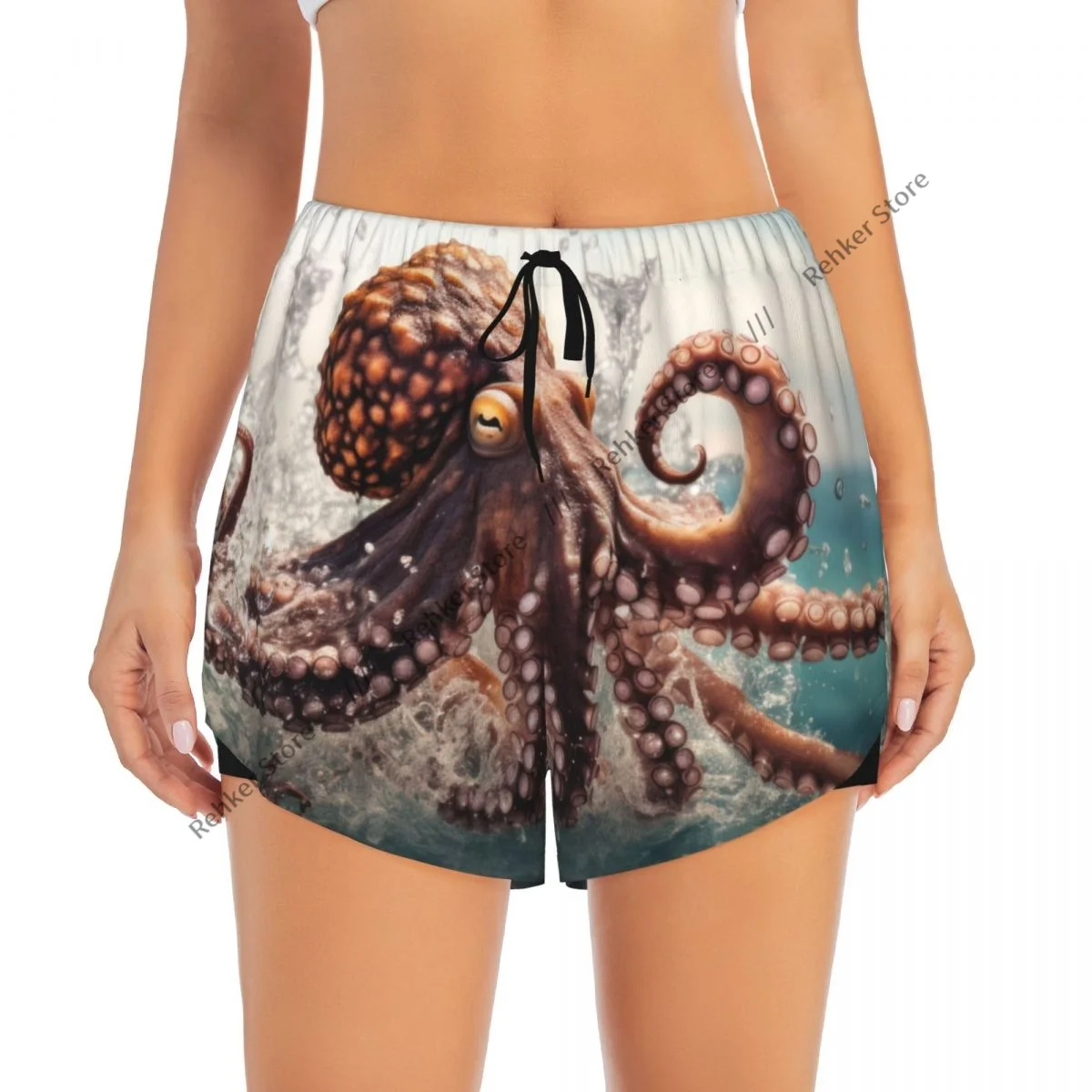 Pantaloncini da yoga da donna Pantaloncini da allenamento Octopus In Sea Fitness ad asciugatura rapida da donna Yoga Gym Running Pantaloni corti Abbigliamento sportivo