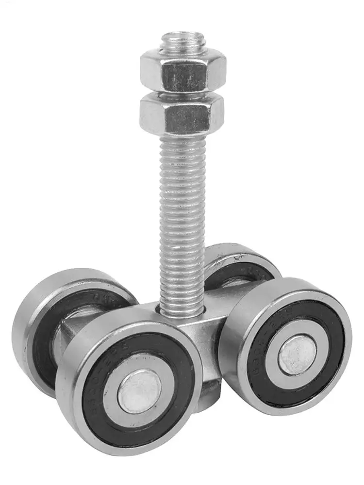 4-Pack Barn Door Trolley Rollers – M8x60 Double Bearing Wheel Assembly, Sliding Door Hardware For Closet, Wardrobe, Garage (Silver)