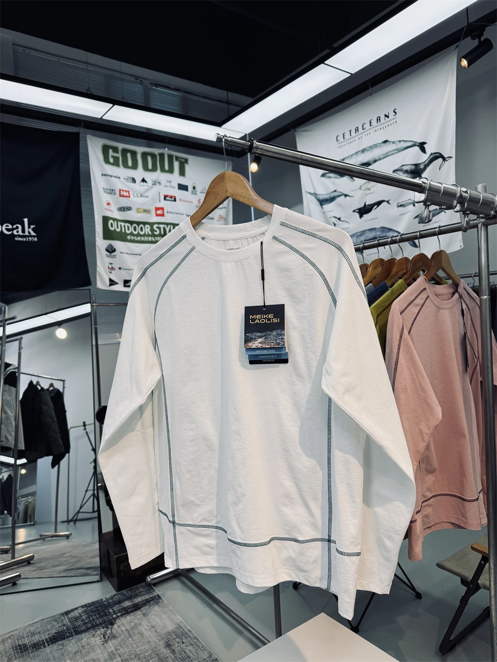 Quick Dry 3D Tailored Color Block Long Sleeve Loose Fit Outdoor Functionality Soft Touch Moisture Wicking Men Women T Shirt