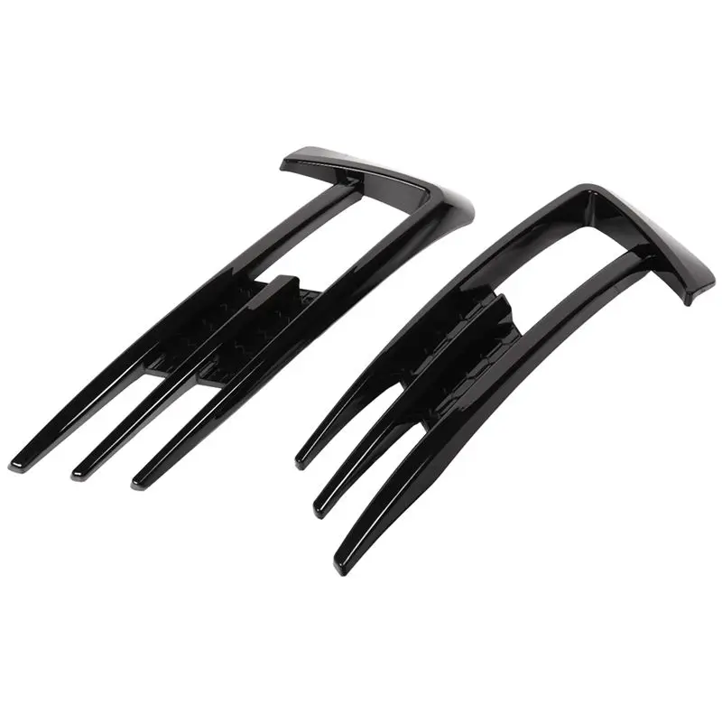 

For Golf 7 MK7 2013-2017 Gloss Black Car Bumper Fog Light Grille Cover Trim-AD39