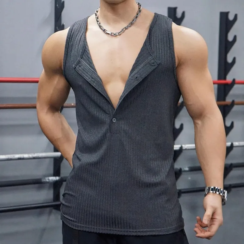 Men's Sleeveless Knit Sports T-Shirt Quick Drying Breathable Tank Top for Running Training Marathon Fitness Vest