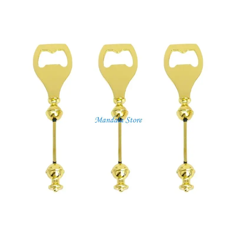 U2JC 3Pcs DIY Decorative Beaded Stainless Steel Beer Opener Bendable Bottle Opener for Outdoor Activity and Family Gatherings