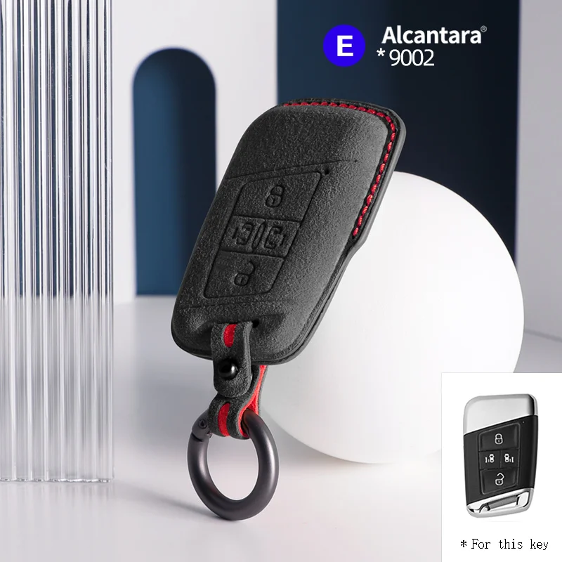 

Alcantara High-quality Car Key Case Cover Holder Key Shell Buckle For VW Volkswagen Magotan CC B8 Tiguan Passat Golf Alltrack