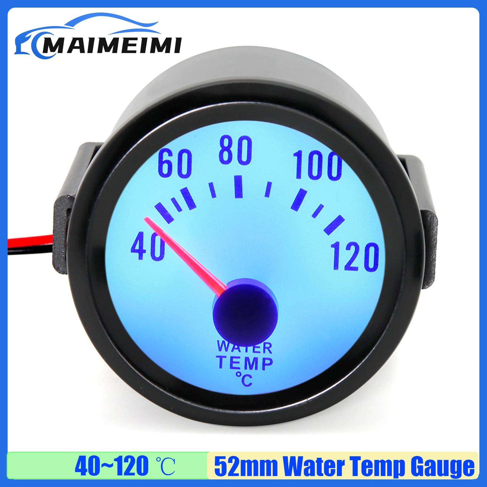 

Автомобиль MAIMEIMI 40-120 ℃ 2 "52 мм датчик температуры воды с датчиком синий светодиодный автомобильный измеритель температуры воды для бензинового гоночного автомобиля 12 В