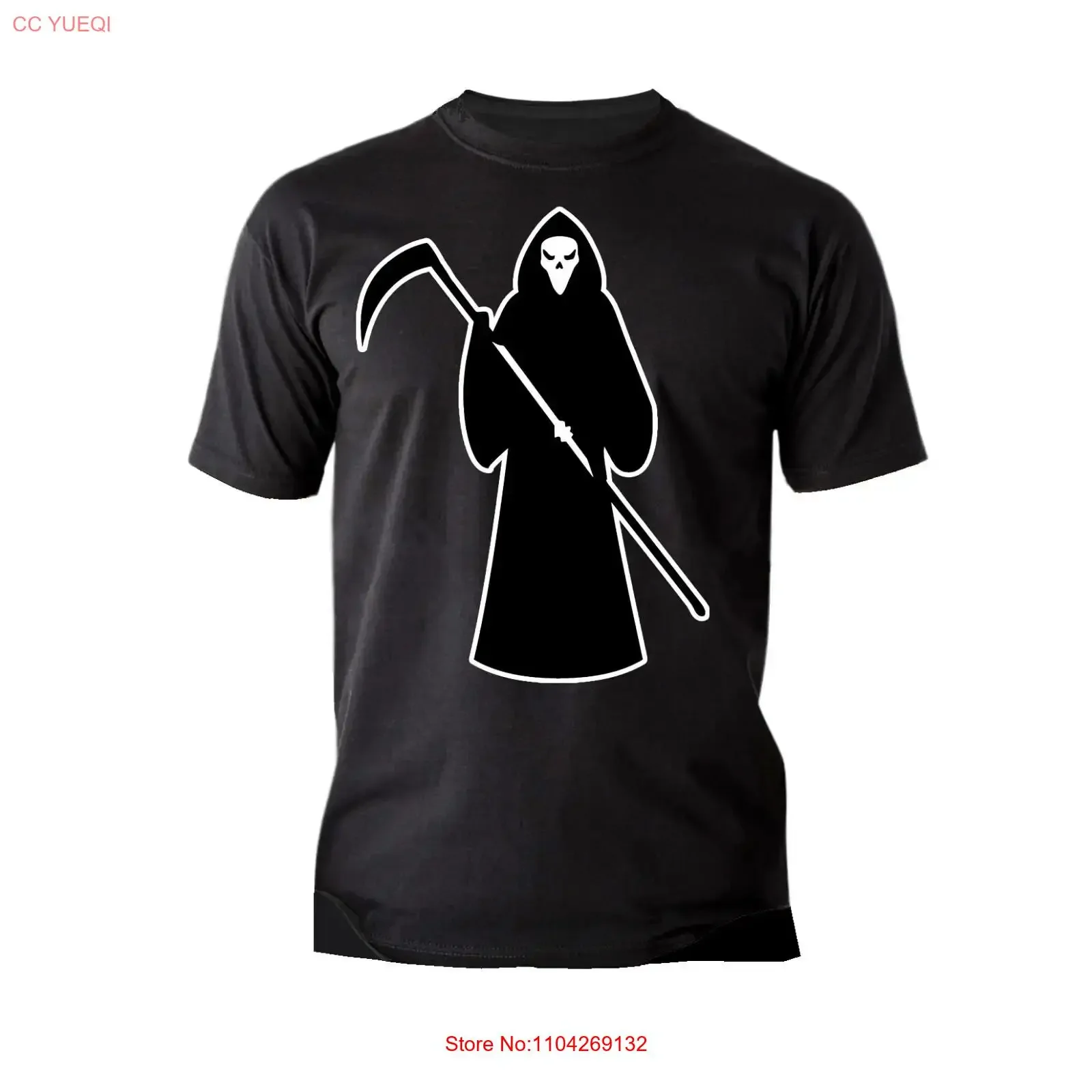 Halloween Horror Grim Reaper Angel Of Death Stencil Fear Official Men's T Shirt vintage Washed Soft Stylish homme Casual