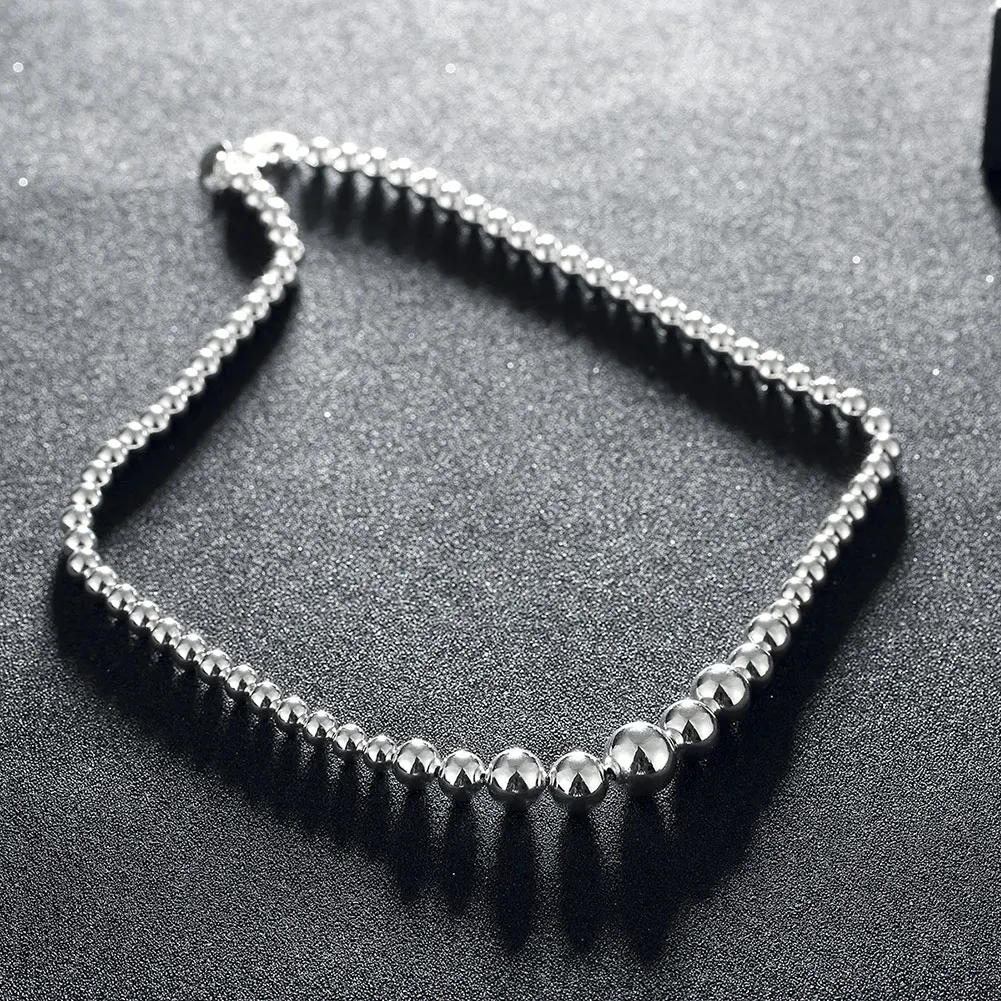 

Fashionable and Exquisite Men's and Women's Jewelry Korean Edition 925 Sterling Silver Chain Size Buddha Bead Necklace Gift