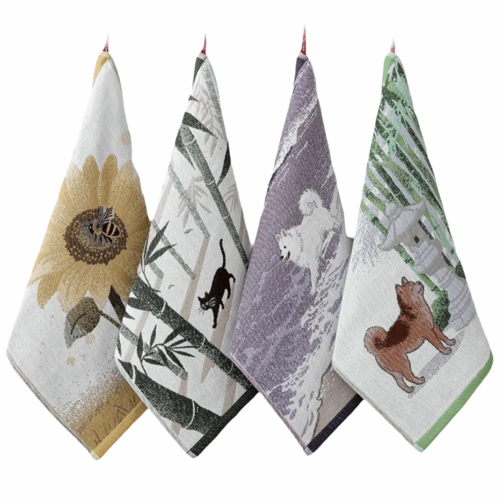 New 34x40cm Large Hand Towel 4 Layer Cotton Gauze Quick Dry Kitchen Dish Cloth Decorative Pure Cotton Face Towel Home Restaurant