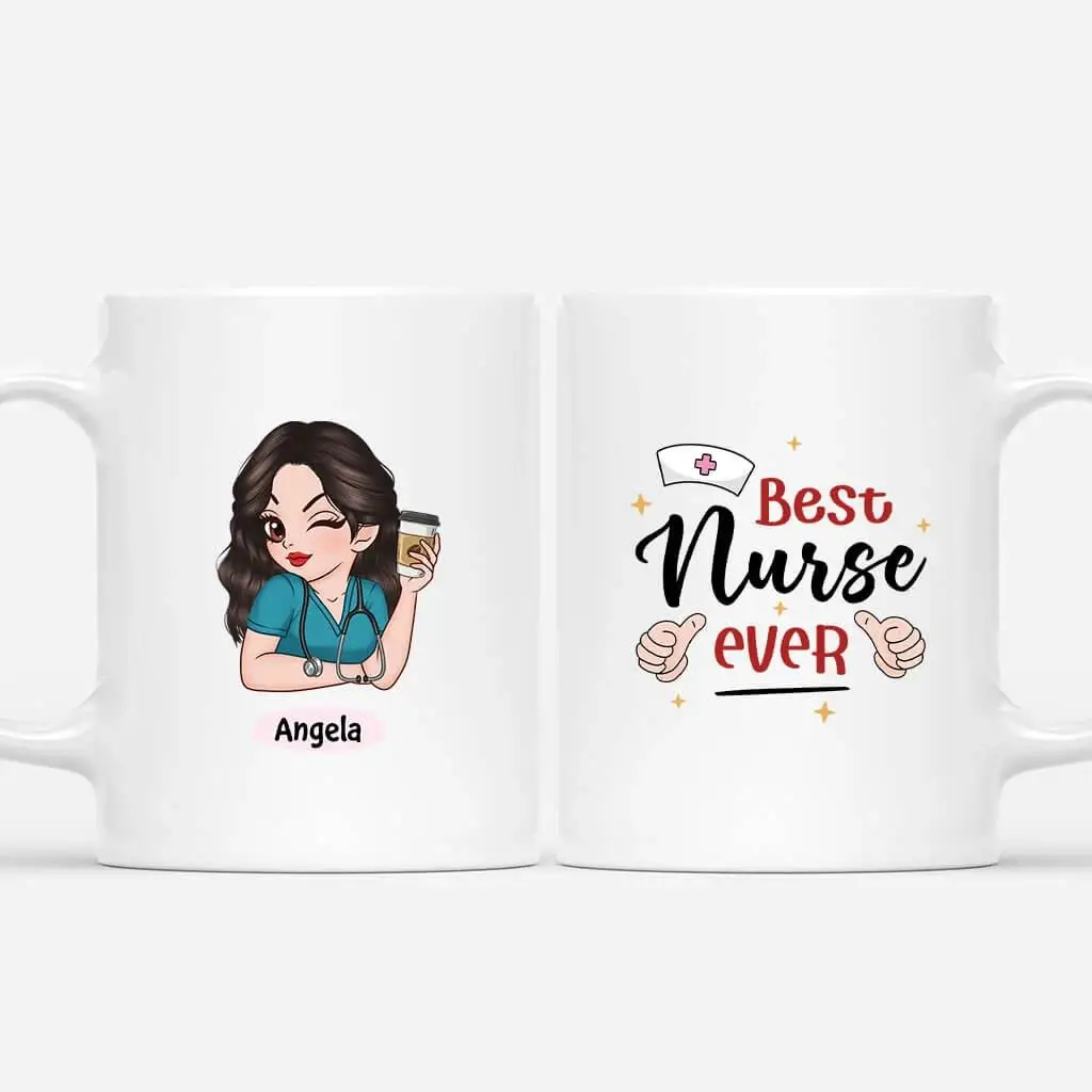 Personalized World Best Nurse Mug Custom Name Text Ceramic Coffee Cup Gift for Nurse Birthday Retirement