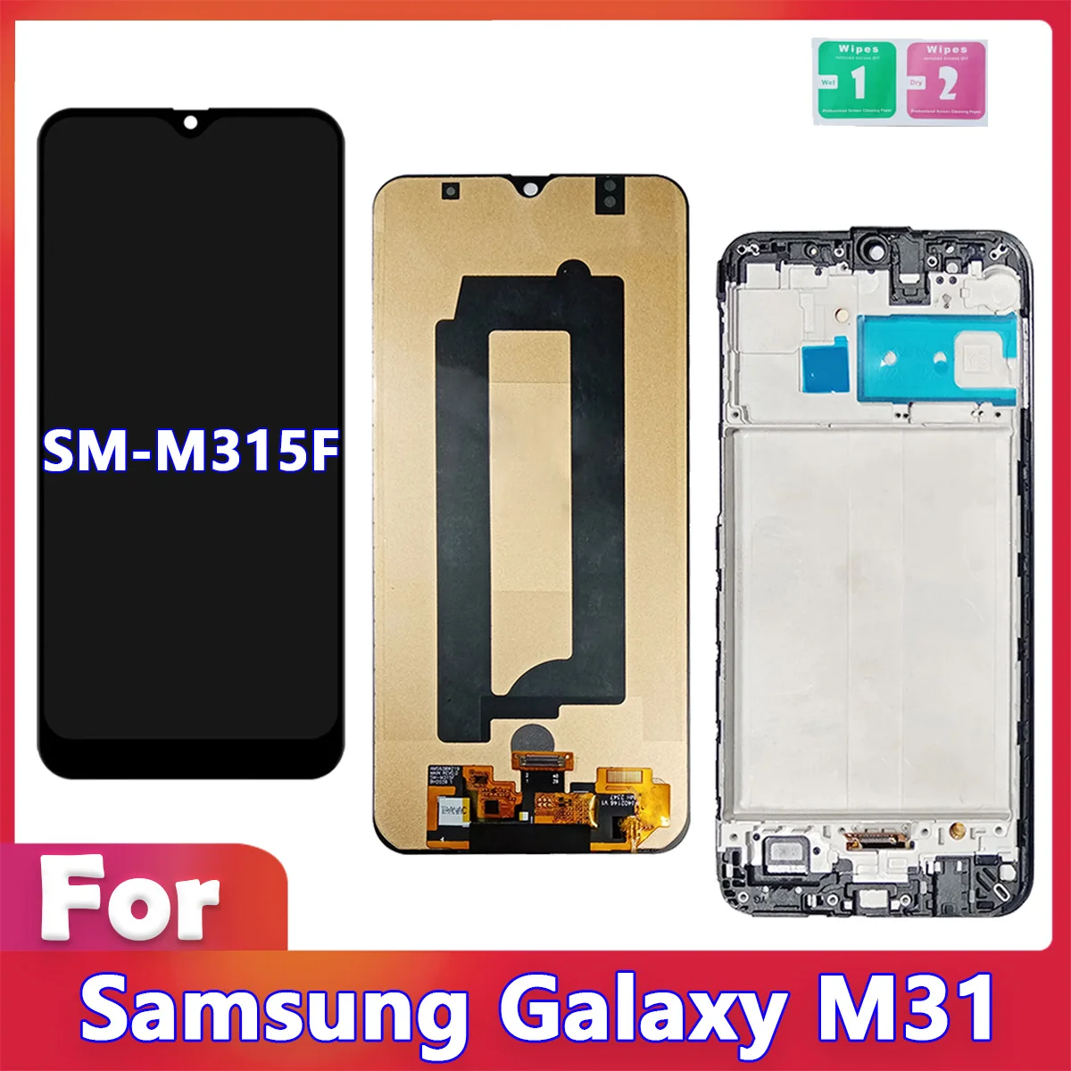 AAA+ Tested For Samsung M31 M315 LCD Display Touch Screen Digitizer Assembly For Samsung M31 M315 M315F SM-M315F Display Screen