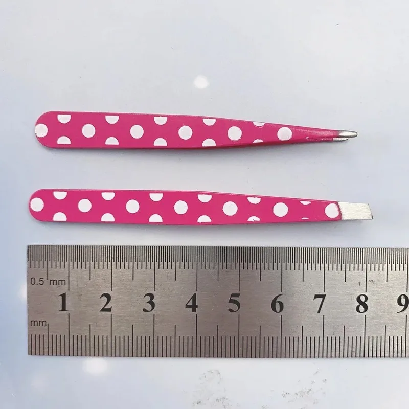 الفولاذ المقاوم للصدأ مستقيم منحني الملقط إزالة الشعر الوردي نقطة مائل طرف مسطح نقطة DIY ملاقط رمش ماكياج الجمال أداة مجموعة #5