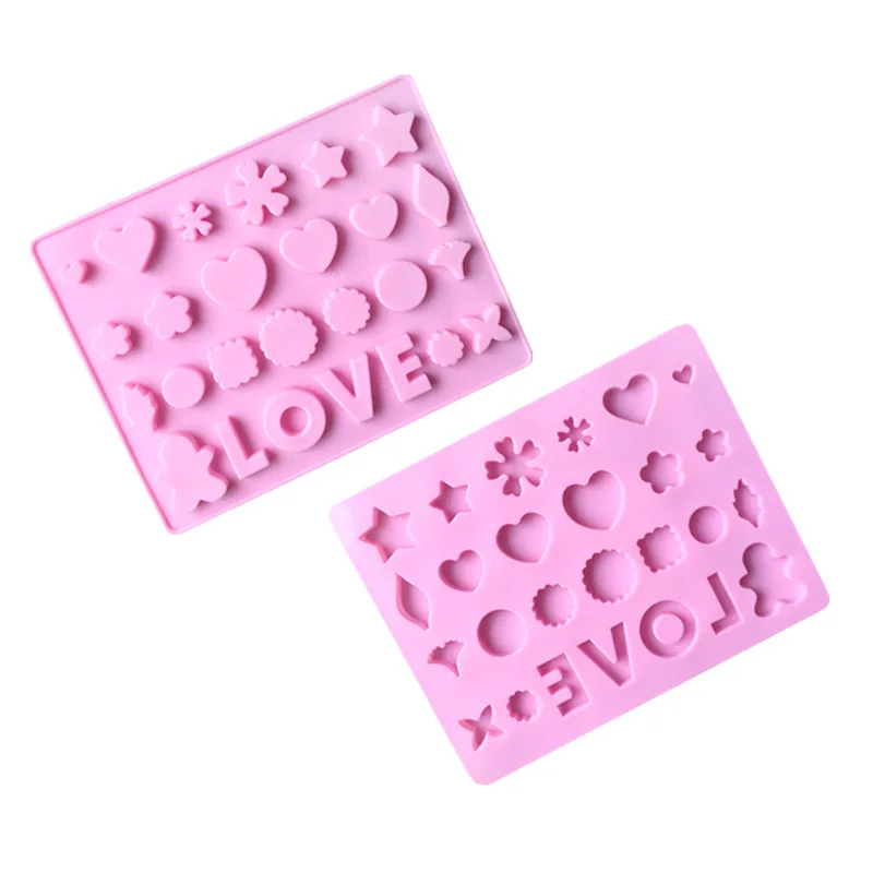 Love English Alphabet Flower Silicone Chocolate Mold, Ice Grid Mould XG118