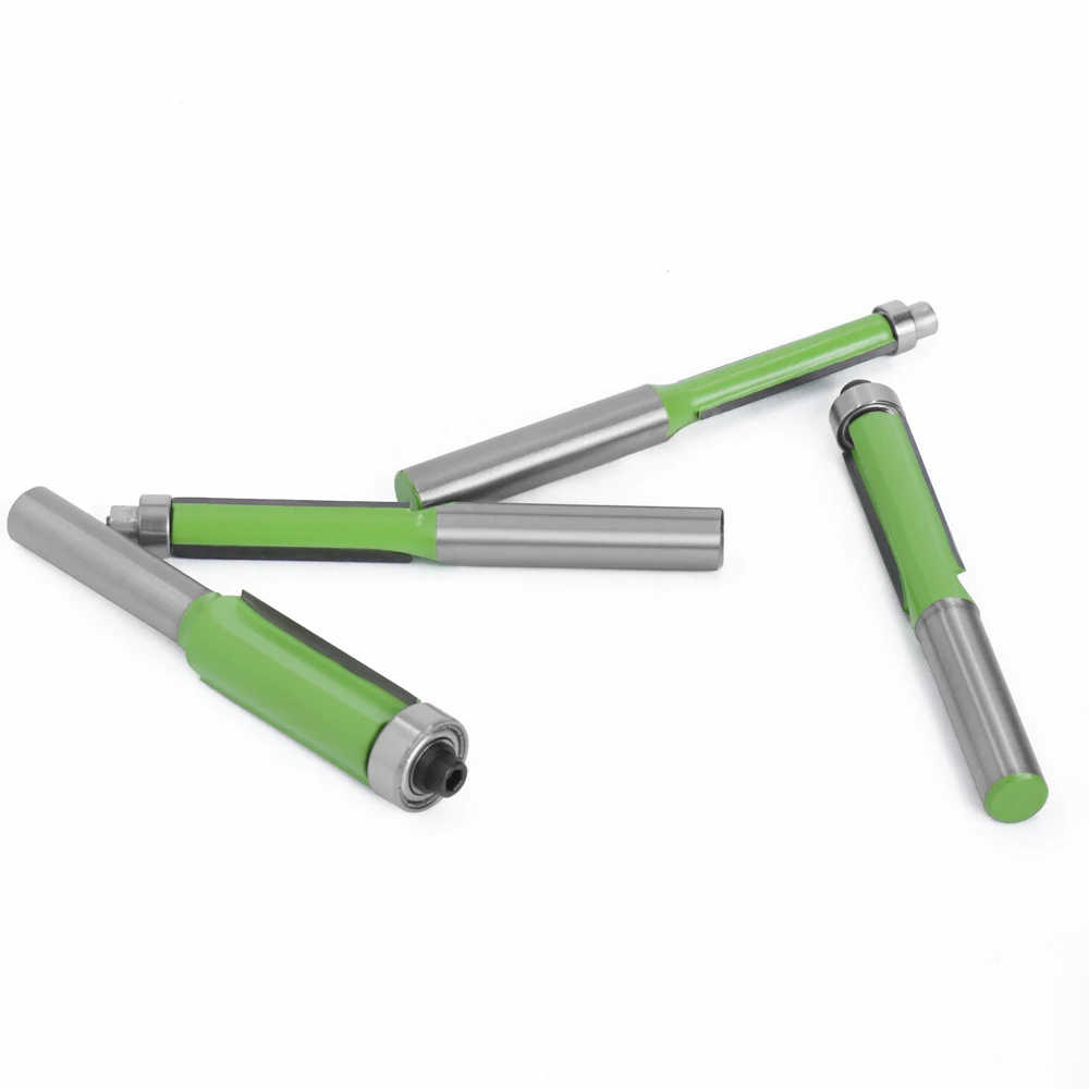 Imagem -02 - Lavie-flush Trim Router Bit com Rolamento Carboneto de Tungstênio Milling Cutter Padrão Madeira Template Verde Brilhante Milímetros Shank