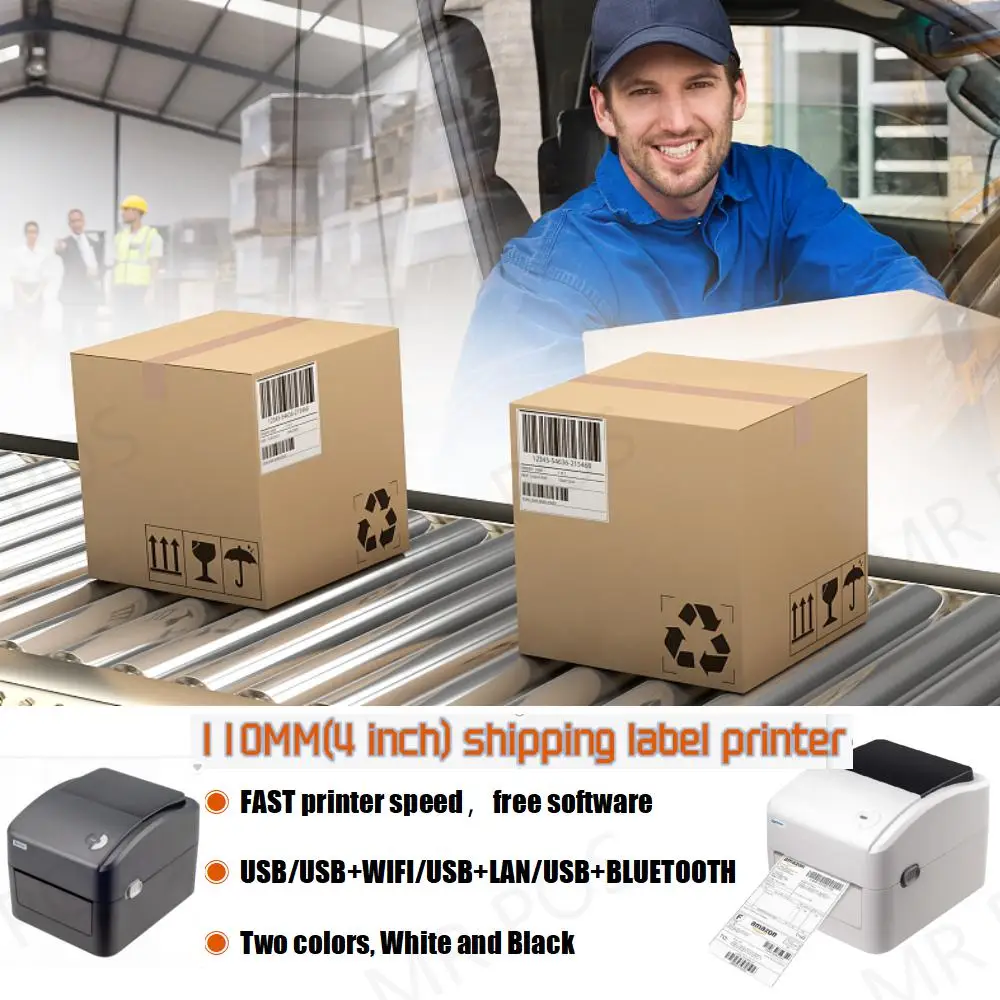 WIFI Xprinter XP-420B 4 Inch Thermal Shipping Label Printer Width 115mm Barcode Printer Support QR Code ePacket Express Waybill