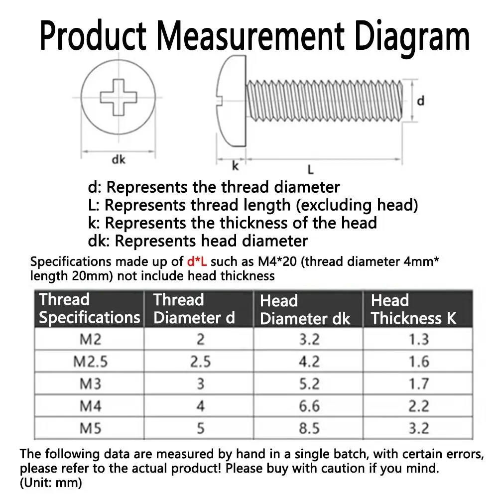 320pcs Round Head Screw Retainer Fastener Hardware Washer Nut Bolt M2 M2.5 M3 M4 M5 Structure Joint Connector Replacement Tool