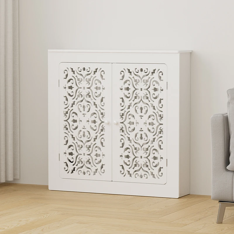 

Floor heating water separator shield double door radiator cover living room multimedia decoration box Roman flower shield cabine