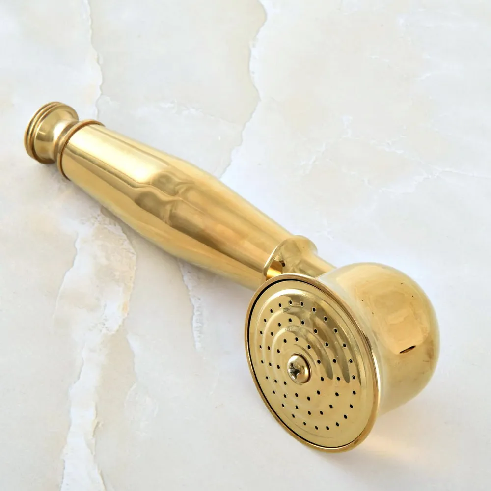 Luxury Gold Brass Telephone Style Bathroom Shower Head Water Saving Hand Held Shower Head Spray  Lhh052