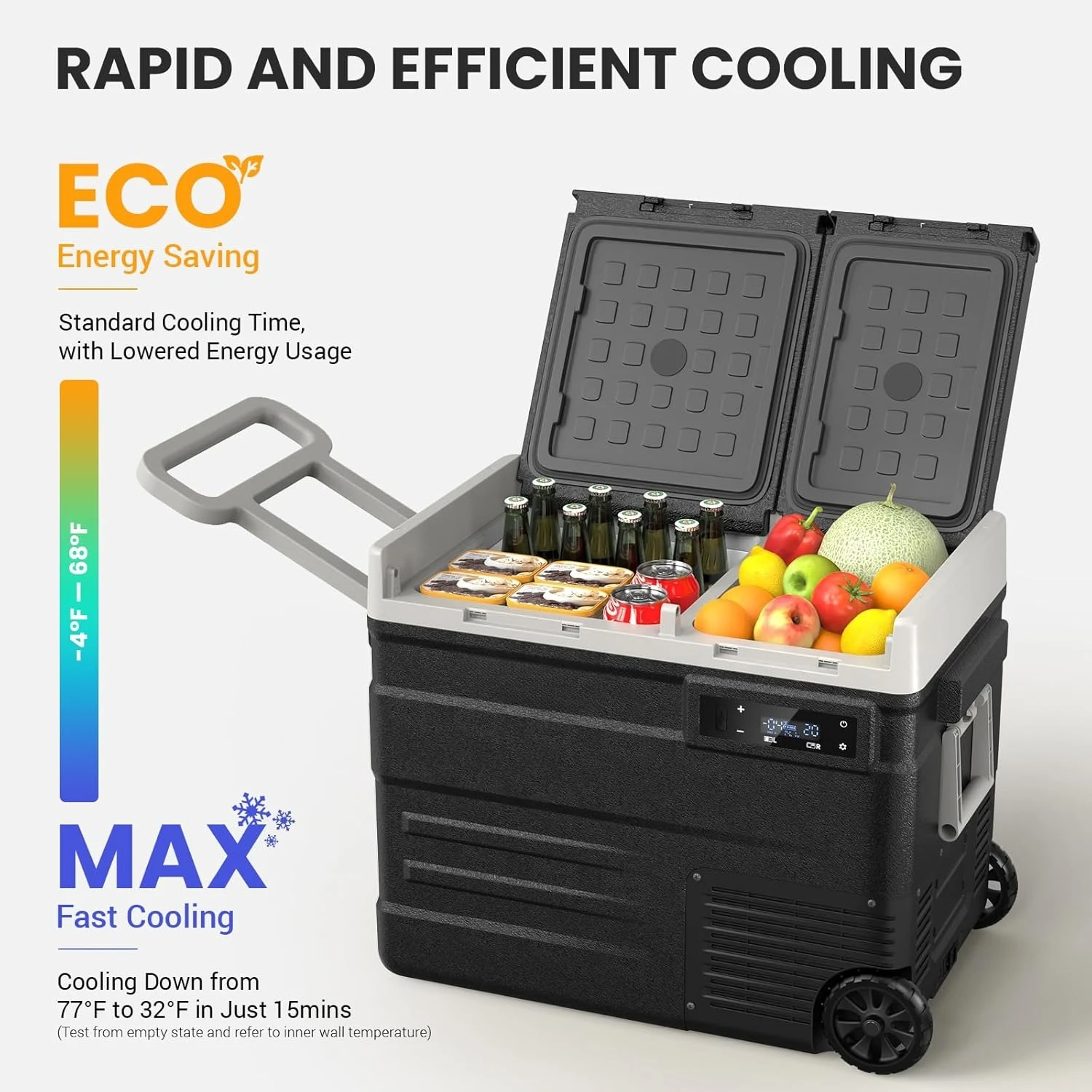 

Car Refrigerator 12v Portable Fridge for Car, Auto 53 Quart Dual Zone Freezer Compressor Cooler